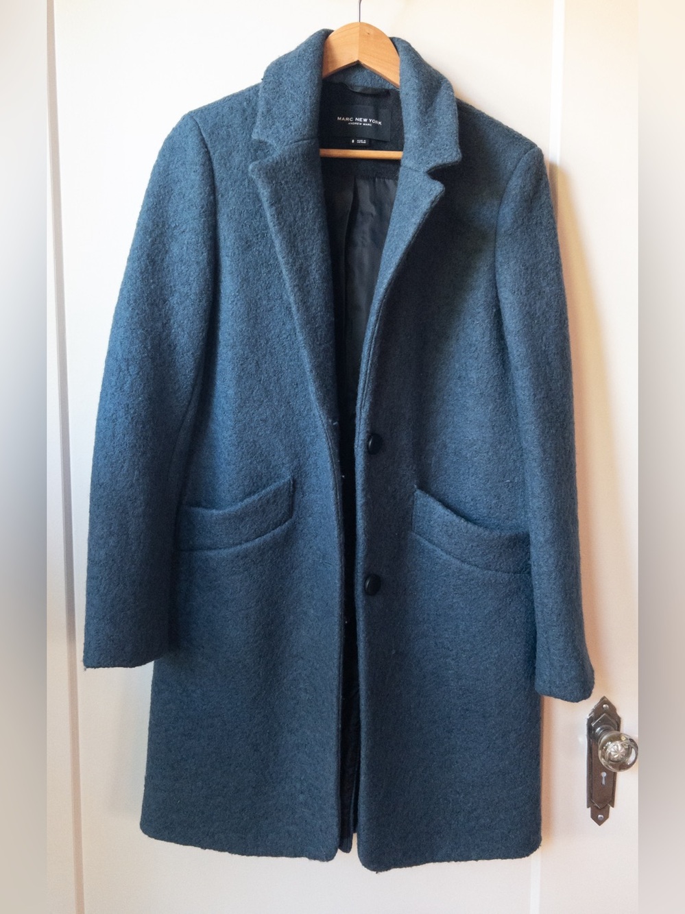 Marc New York Boiled Wool-Blend Single-Breasted Coat